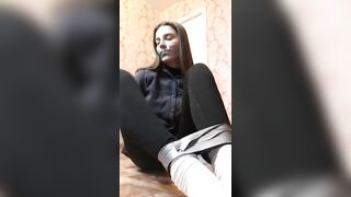 Tied up with grey duct tape