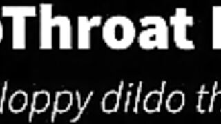 Marial Deepthroat Dildo Sloppy gagging with long black dilo