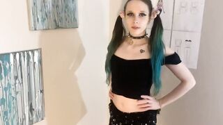 Took a hard spanking and deep throat rough sex teen full video on OF Petiteandsweet69