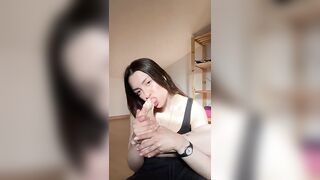 Sloppy Foot Self Worship, Model Gagging
