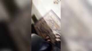 Beautiful pregnant hot blonde MILF pissing and talking at home