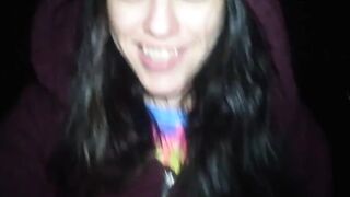 PinkMoonLust Hairy PeePee Girl Fetishist Freaky Urine Fetish Pisses in Dark Outside Outdoors Exhibit