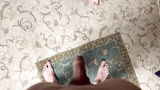 Hot stepsister jerks off and massages my cock until cum pours out