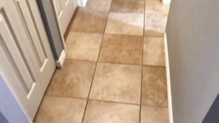 POV You Pee On Her * Soaking Beautiful Brunette in Piss * Wetting * Real Golden Shower 4K