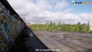Strap-on, rimming and camkiss of Russian students in abandoned