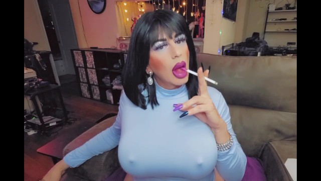 Lipstick smoking Trans makeup fetish CrossDresser subscribe