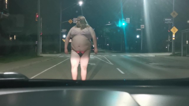 Sissy Dancing on Public Streets in Thong and Bra! CRAZY