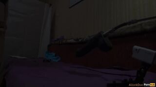 The slut moans from a hard dildo in the ass 3