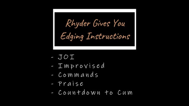 [TM4M] [TM4TF] Rhyder Gives You Edging Instructions (Audio)