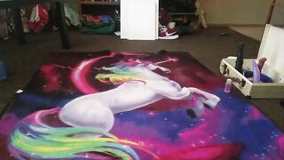 Skinny white disabled girl fucks tight pussy & ass with Bad Dragon Dildo