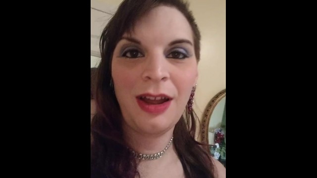 Hot trans girl gets ready to smoke a joint with her plug in