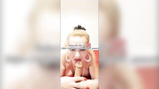 Onlyfans Slutty girl Sara get her fans cum in Seconds with this dildo sucking Video .. Onlyfans Leak