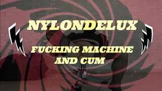 nylondelux fuck machine and cum in pantyhose