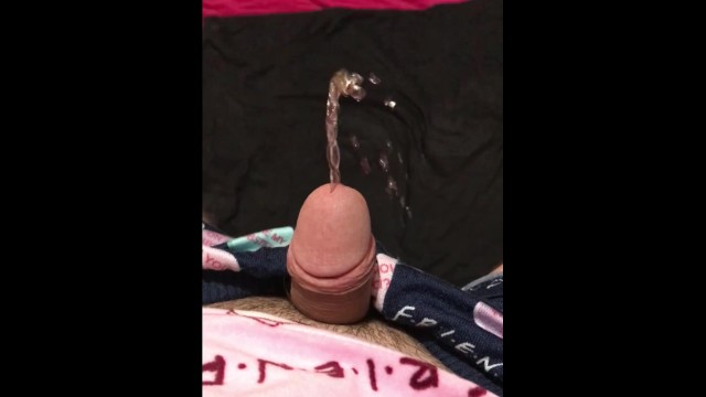 Pissing And Cumming All Over The Place Like A Slut! | Sissy Self Piss! | Femboy Cumshot!
