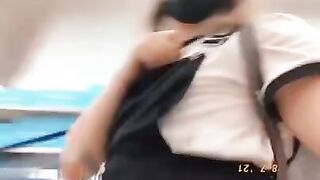Transgirl public flashing/upskirt compilation
