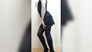 Femboy dresses and opens her ass for daddy