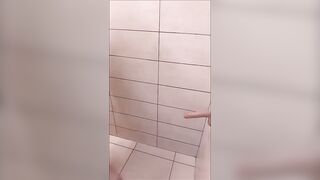 Sissy anal dildo ride in shower