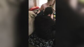 Cuc get dick sucked while bull pounds it