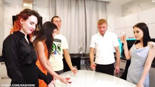 Invited swingers to an orgy party in the new year - Katty West & Skye Young & DisDiger & Leo Dee