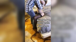 Real Amateur Hotwife couple first MFM threesome with Big cock