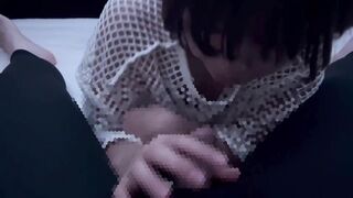 Erotic girlfriend sucking her favorite dick in skimpy clothes