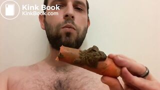 Carrot insertion scat eating and puking