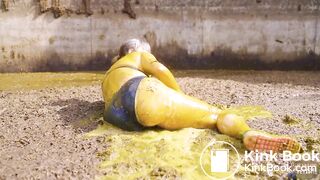 Diving in the manure pit full of cowshit