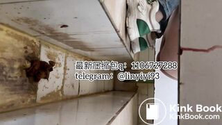 The girl excreted profusely in the toilet 69