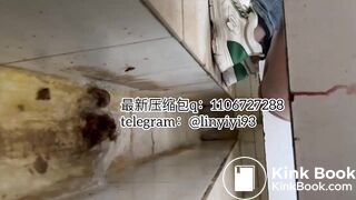 The girl excreted profusely in the toilet 69