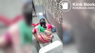 The girl excreted profusely in the toilet 80