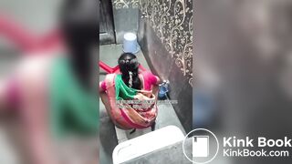 The girl excreted profusely in the toilet 80