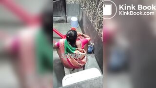 The girl excreted profusely in the toilet 80