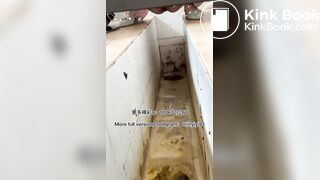 The girl excreted profusely in the toilet 82