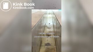 The girl excreted profusely in the toilet 82