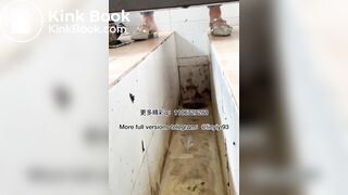 The girl excreted profusely in the toilet 82