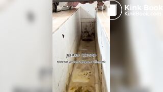 The girl excreted profusely in the toilet 82