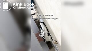 The girl excreted profusely in the toilet 84