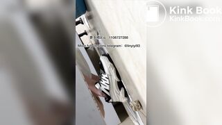 The girl excreted profusely in the toilet 84