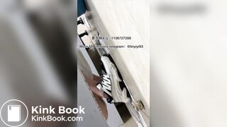 The girl excreted profusely in the toilet 84