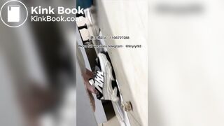 The girl excreted profusely in the toilet 84