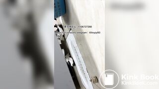 The girl excreted profusely in the toilet 84