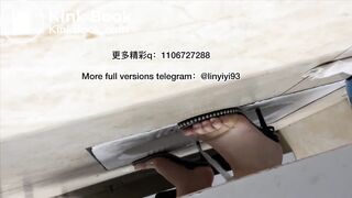 The girl excreted profusely in the toilet 85