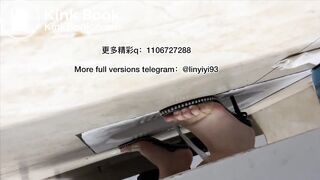 The girl excreted profusely in the toilet 85