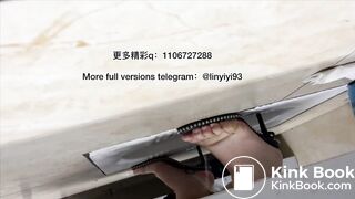 The girl excreted profusely in the toilet 85