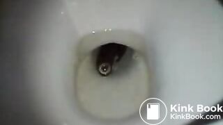 girl has shit in the toilet