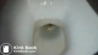 girl has shit in the toilet