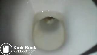 girl has shit in the toilet