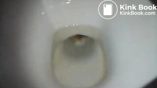 girl has shit in the toilet