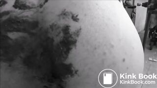 My very hairy scat wife after hard fuck in her full of shit ass