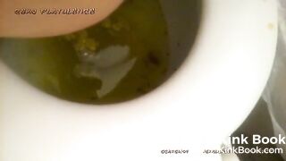 girl diarrhea on the toilet